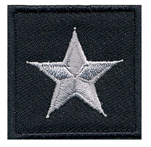 General (1 Star), Embroidered Rank, Pair, Silver/Midnight, 1-1/2x1-1/2"