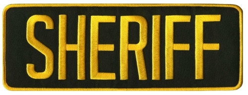 SHERIFF Back Patch, Medium Gold/O.D.(LASD), 11x4"