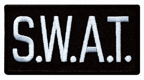 S.W.A.T. Chest Patch, White/Black, 4x2"