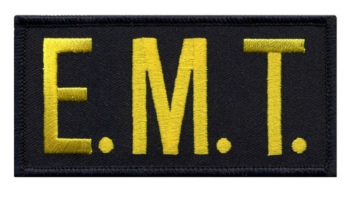 E.M.T. Chest Patch, Medium Gold/Midnight, 4x2"