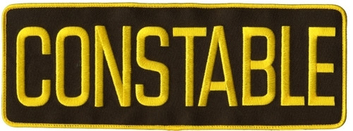 CONSTABLE Back Patch, Hook, Medium Gold/Brown 11x4"