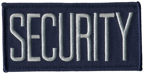 SECURITY Chest Patch, Hook, Grey/Navy Blue, 4x2"