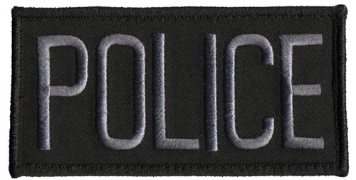 POLICE Chest Patch, Hook, Grey/Black, 4x2"