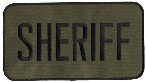 SHERIFF Back Patch, Hook, Black/O.D., 9x5"