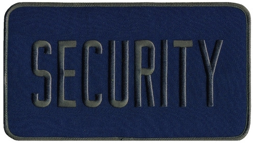 SECURITY Back Patch, Hook, Grey/Navy Blue, 9x5"