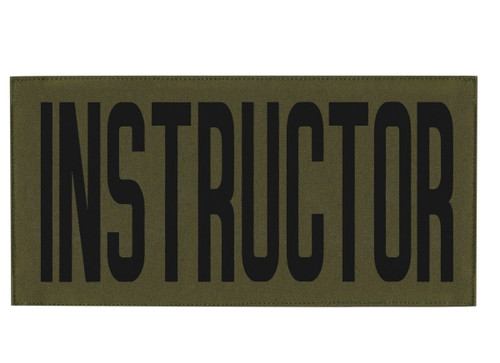 INSTRUCTOR, Back Patch, Printed, Hook w/Loop, Tactical Style, Black/O.D., 11x5-1/2"