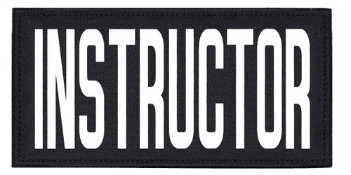 INSTRUCTOR, Back Patch, Printed, Hook w/Loop, Tactical Style, White/Midnight, 11x5-1/2"