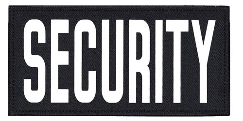 SECURITY, Back Patch, Printed, Hook w/Loop, Tactical Style, White/Midnight, 11x5-1/2"