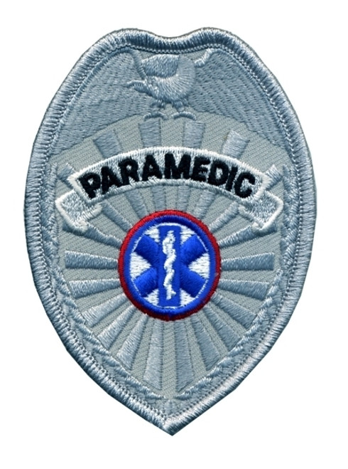 PARAMEDIC Badge Patch, 2-1/2 x 3-1/2"