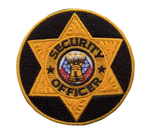 SECURITY OFFICER Badge Patch, Silver/Black, 3 Circle - Emblem