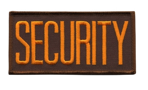 SECURITY Chest Patch, Dark Gold/Brown, 4x2"