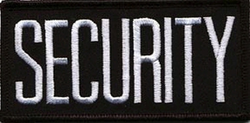 SECURITY Chest Patch, White/Black, 4x2"