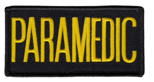 PARAMEDIC Chest Patch, Medium Gold/Black, 4x2"