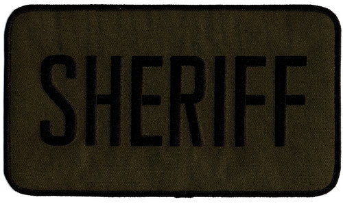 SHERIFF Back Patch, Black/O.D., 9x5"