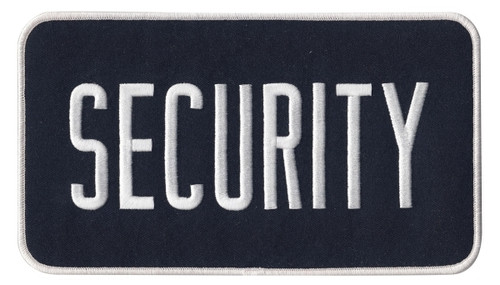SECURITY Back Patch, White/Midnight Navy, 9x5"