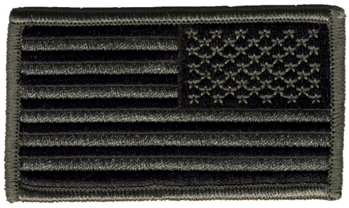 U.S. Flag Patch, Reverse, Hook, ACU/Black, 3-1/4x1-13/16"