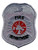 FIRE DEPARTMENT Badge Patch, Silver, 2-1/2x3-1/2"