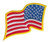 U.S. Flag Patch, Wavy, Reverse, Medium Gold, 3-1/4x2-1/4"