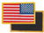U.S. FLAG - Reverse - Med Gold Border, Hook - 3-1/2 x 2-1/4"