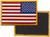 U.S. FLAG - Full Color - Reflective White - Medium Gold Border, Hook - Reverse - 3-3/8 x 2-1/4"