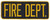 FIRE DEPT. Back Patch, Hook, Medium Gold/Black, 11x4"