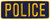 POLICE Back Patch, Hook, Medium Gold/Navy Blue, 11x4"