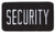 SECURITY Back Patch, Hook, White/Black, 9x5"