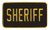 SHERIFF Back Patch, Hook, Medium Gold/Black, 9x5"