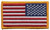 U.S. Flag Patch, Reverse, Hook, Dk Gold Border, 3-1/4x1-13/16"