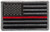 U.S. Flag Patch, Red Stripe, Grey/Black/Red, 3-3/8x2"