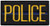 POLICE Chest Patch, Hook, Medium Gold/Blue/Black, 4x2"