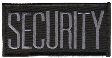 SECURITY Chest Patch, Hook, Grey/Black, 4x2" - Emblem Enterprises