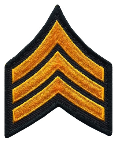 Sergeant Border SGT Chevrons, Merrowed Border, Summer Gold/Black, 3