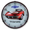 1971 Red Corvette LED Backlit Clock