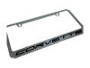 C8 Corvette Black Script Chrome License Plate Frame - angled zoom