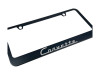 C1 Corvette Black License Plate Frame - Mirror Script (angled zoom)