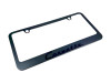 C1 Corvette Black License Plate Frame - Black Script (angled)