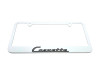 C1 Corvette White License Plate Frame
