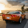 C6 Corvette Color Match Rear Tail Light Grills - on Orange Vette