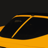 C5 Corvette Color Match Split Window Trim - (on Yellow Car - alt) 