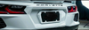 C8 Corvette Color Match Boomerang License Plate Frame - White Frame on White Vette