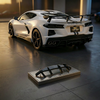 C8 Corvette Rear Diffuser - Carbon Mist on White Car