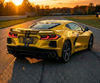 C8 Corvette Rear Corner Diffusers - Carbon Flash on Yellow Vette