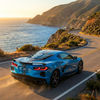C8 Corvette Color Match Split Window Trim - on Blue Vette