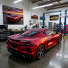 C8 Corvette Color Match Split Window Trim - on Red Vette
