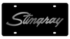 Corvette Stingray Black Acrylic License Plate - Mirror Script