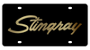 Corvette Stingray Black Acrylic License Plate - Gold