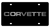 Corvette Black Acrylic License Plate