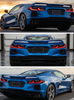 C8 Corvette Closed Black (Louver) License Plate Frame - on Blue Vette (collage)