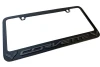 C7 Corvette Black License Plate Frame - Dark Logo/Script - angled